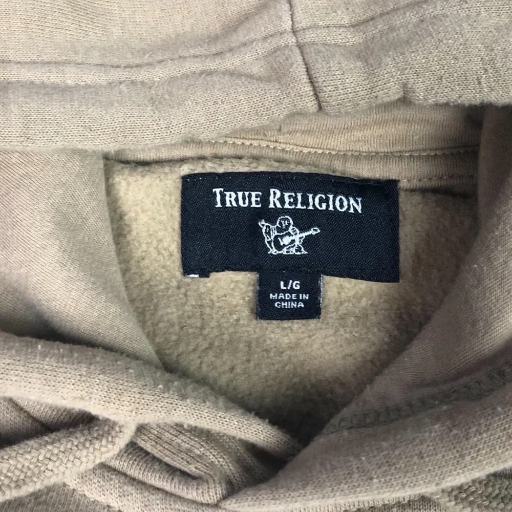 True Religion Spell Out Logo Tan Sweatshirt‎ Adult Size Large